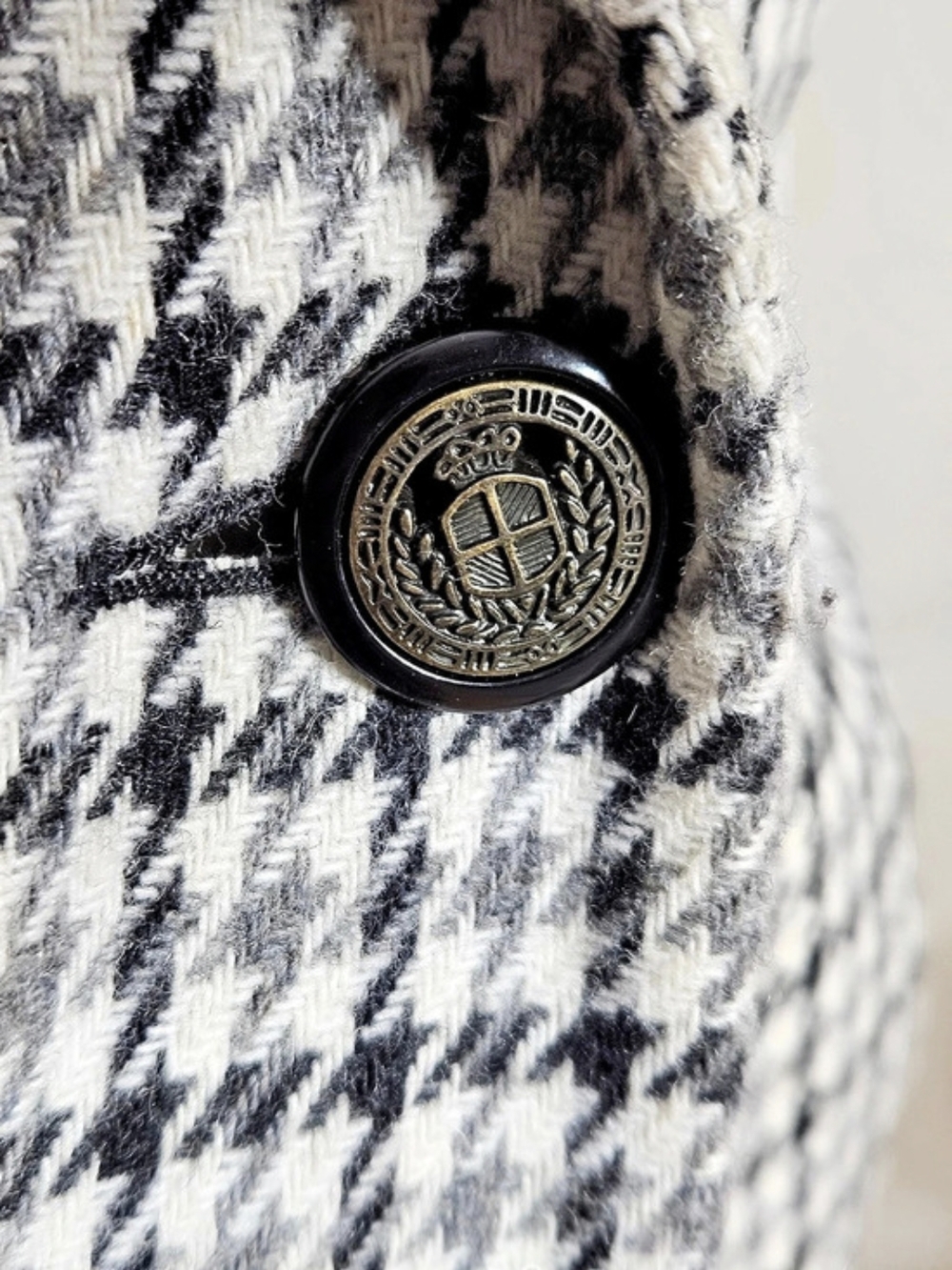 Vintage Sag Harbor Houndstooth Wool Blazer 6P Dark Academia - Picture 5 of 9